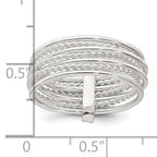 Sterling Silver Polished and Textured Twisted Multi-Band Size 8 Ring