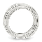 Sterling Silver Polished and Wrapped Spring Size 8 Flexible Ring