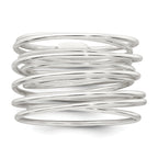 Sterling Silver Polished and Wrapped Spring Size 8 Flexible Ring
