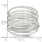 Sterling Silver Polished and Wrapped Spring Size 8 Flexible Ring