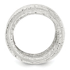 Sterling Silver Polished and Textured Wrapped Spring Size 8 Flexible Ring