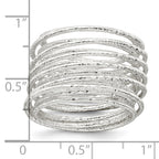 Sterling Silver Polished and Textured Wrapped Spring Size 8 Flexible Ring