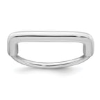 Sterling Silver Rhodium-plated Polished and Pave CZ Square Size 8 Two Ring Set