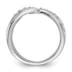 Sterling Silver Rhodium-plated CZ Polished Multi-Row Size 8 Ring