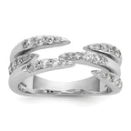 Sterling Silver Rhodium-plated CZ Polished Multi-Row Size 8 Ring