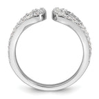 Sterling Silver Rhodium-plated Polished CZ Open Top Size 8 Ring