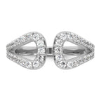 Sterling Silver Rhodium-plated Polished CZ Open Top Size 8 Ring