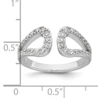 Sterling Silver Rhodium-plated Polished CZ Open Top Size 8 Ring