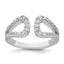 Sterling Silver Rhodium-plated Polished CZ Open Top Size 8 Ring