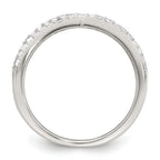 Sterling Silver Polished White CZ Fancy Crossed Size 8 Ring