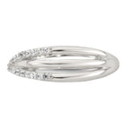 Sterling Silver Polished White CZ Fancy Crossed Size 8 Ring