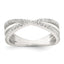 Sterling Silver Polished White CZ Fancy Crossed Size 8 Ring