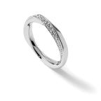 Sterling Silver Rhodium-plated Polished and Twisted CZ 3.1mm Band Size 8 Ring
