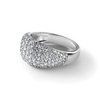 Sterling Silver Rhodium-plated Polished Tapered Pave CZ Size 8 Ring