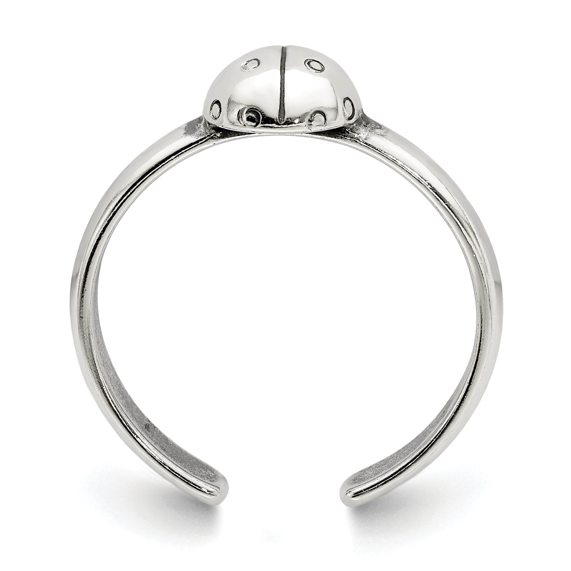 Sterling Silver Antiqued Ladybug Toe Ring Secondary image
