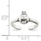 Sterling Silver Antiqued Ladybug Toe Ring