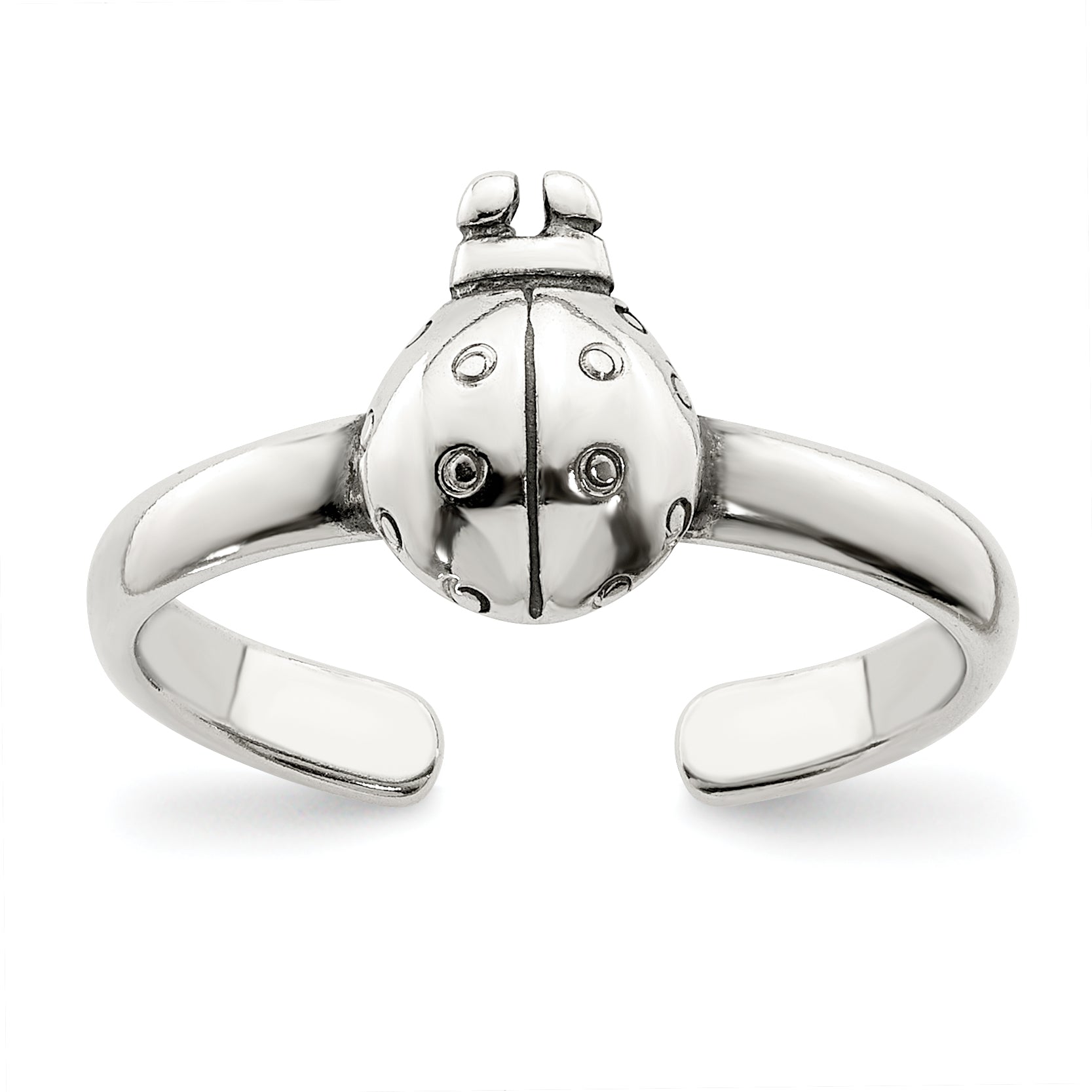 Sterling Silver Antiqued Ladybug Toe Ring Main image