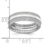Sterling Silver Rhodium-plated Polished 6.5mm CZ Band Size 8 Ring