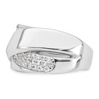Sterling Silver Rhodium-Plated Polished Fancy Cubic Zirconi Size 8 Ring