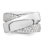 Sterling Silver Rhodium-Plated Polished Fancy Cubic Zirconi Size 8 Ring