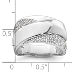Sterling Silver Rhodium-Plated Polished Fancy Cubic Zirconi Size 8 Ring