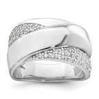 Sterling Silver Rhodium-Plated Polished Fancy Cubic Zirconi Size 8 Ring