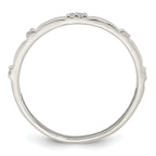 Sterling Silver Polished CZ 1.5mm Band Size 8 Ring