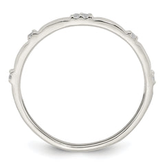 Sterling Silver Polished CZ 1.5mm Band Size 8 Ring