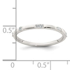 Sterling Silver Polished CZ 1.5mm Band Size 8 Ring
