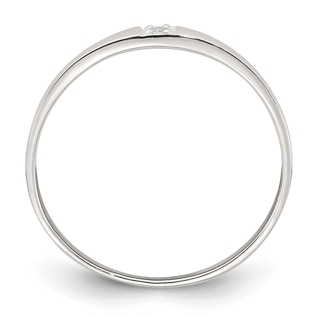 Sterling Silver Polished CZ 1.5mm Band Size 8 Ring