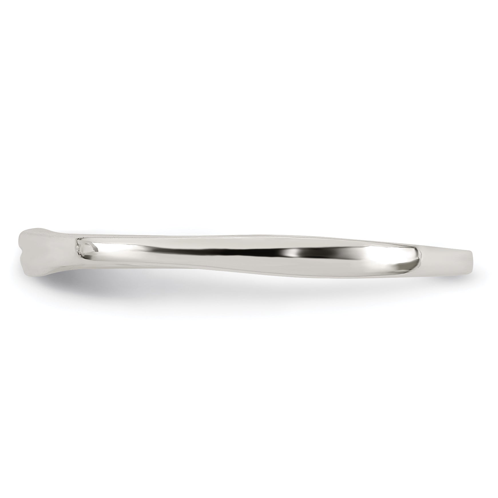 Sterling Silver Polished CZ 1.5mm Band Size 8 Ring
