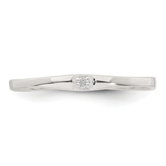 Sterling Silver Polished CZ 1.5mm Band Size 8 Ring