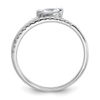 Sterling Silver Rhodium-plated Polished Fancy Marquise and Round CZ Size 8 Ring