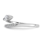 Sterling Silver Rhodium-plated Polished Fancy Marquise and Round CZ Size 8 Ring