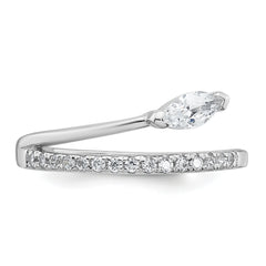Sterling Silver Rhodium-plated Polished Fancy Marquise and Round CZ Size 8 Ring