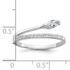 Sterling Silver Rhodium-plated Polished Fancy Marquise and Round CZ Size 8 Ring
