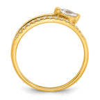 Sterling Silver Gold-plated Polished Fancy Marquise and Round CZ Size 8 Ring