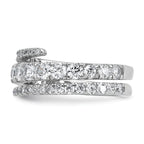 Sterling Silver Rhodium-plated Polished CZ Wrapped Band Size 8 Ring