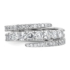 Sterling Silver Rhodium-plated Polished CZ Wrapped Band Size 8 Ring