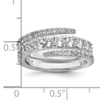 Sterling Silver Rhodium-plated Polished CZ Wrapped Band Size 8 Ring