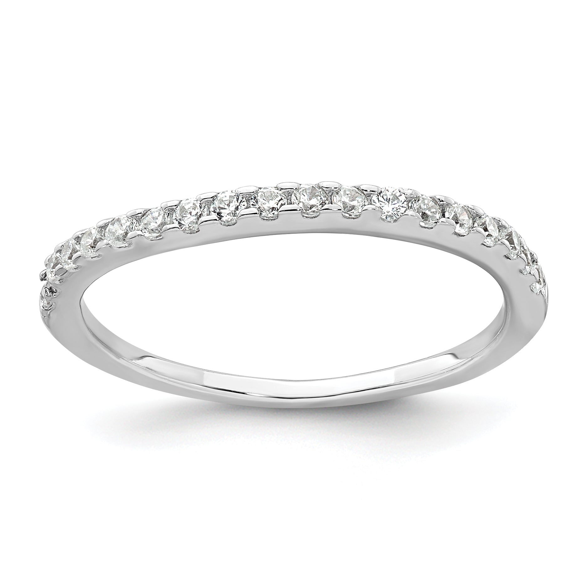 Sterling Silver Rhodium-plated Polished CZ 3-Stone Halo Size 8 Engagement Ring and Wedding Band Set