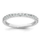 Sterling Silver Rhodium-plated Polished CZ Solitaire Size 8 Engagement Ring and Wedding Band Set
