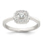Sterling Silver Polished Round White CZ Cushion Halo Size 8 Ring