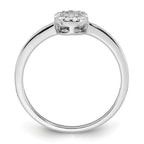 Sterling Silver Rhodium-plated Polished Pave CZ Circle Size 8 Ring
