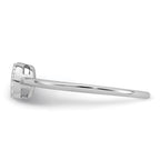 Sterling Silver Rhodium-plated Polished Pave CZ Circle Size 8 Ring