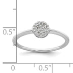 Sterling Silver Rhodium-plated Polished Pave CZ Circle Size 8 Ring