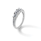 Sterling Silver Rhodium-plated Polished CZ Three Stone Split Shank Size 8 Ring