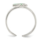 Sterling Silver Green Enameled Frog Toe Ring