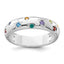 Sterling Silver Rhodium-Plated Polished Multicolor Cubic Zirconi Geometric Shapes 5.00mm Band Size 6 Ring