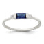 Sterling Silver Polished Blue and White Rectangular Cubic Zirconi Size 6 Ring